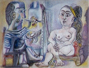 Der Künstler und sein Modell L artiste et son modèle 6 1963 kubistisch Ölgemälde